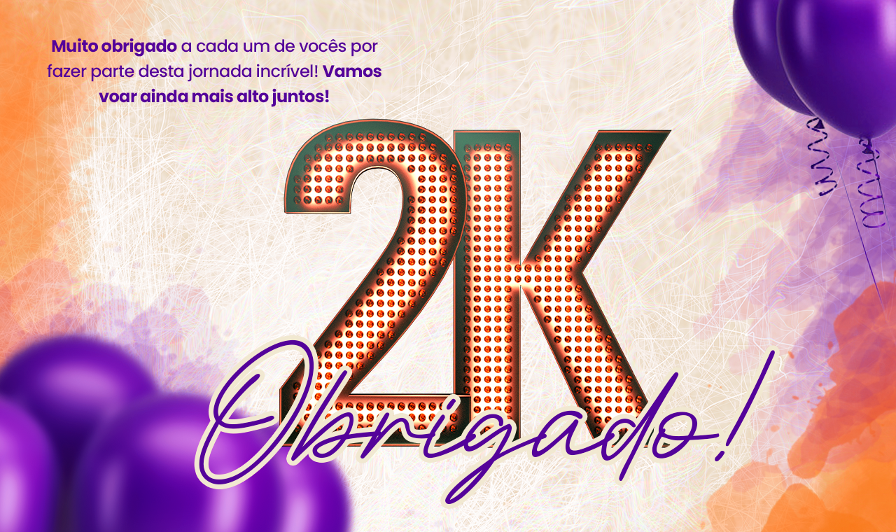 Alcançamos 2.000 Seguidores no Instagram!